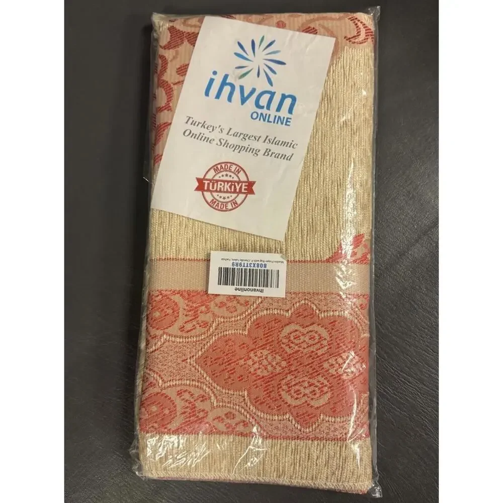 NEW! ihvan Online red and beige chenille prayer rug, Fuchsia